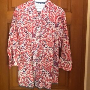 Foxcroft wrinke-free paisley blouse. Size 14W